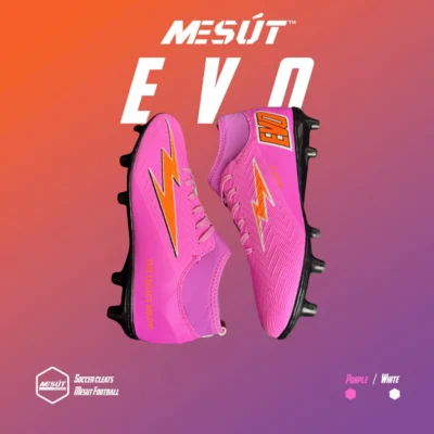 Giày Bóng Đá Cỏ Tự Nhiên Mesút EVO FG Tím Cổ Cao