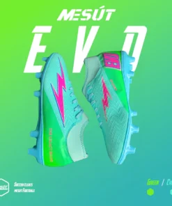 Giày Bóng Đá Cỏ Tự Nhiên Mesút EVO FG Xanh Cổ Cao