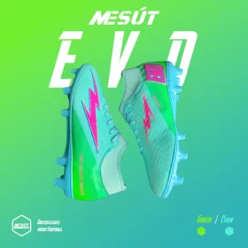 Giày Bóng Đá Cỏ Tự Nhiên Mesút EVO FG Xanh Cổ Cao