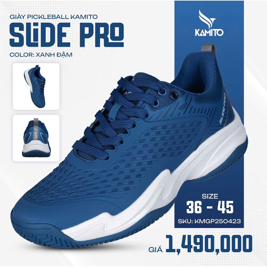 Giày Pickleball Kamito Slide Pro Xanh Đậm